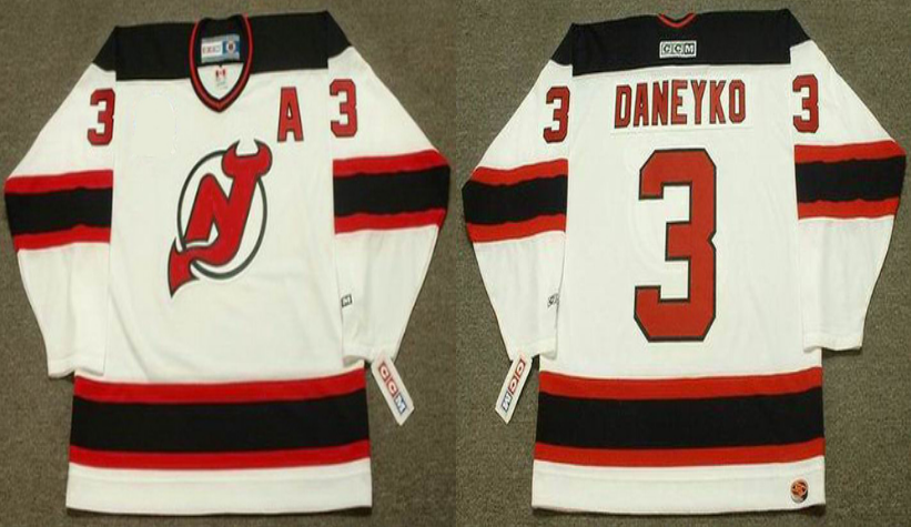 2019 Men New Jersey Devils 3 Daneyko white style #2 CCM NHL jerseys->new jersey devils->NHL Jersey